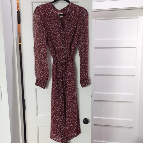 sezane burgundy dress Szane